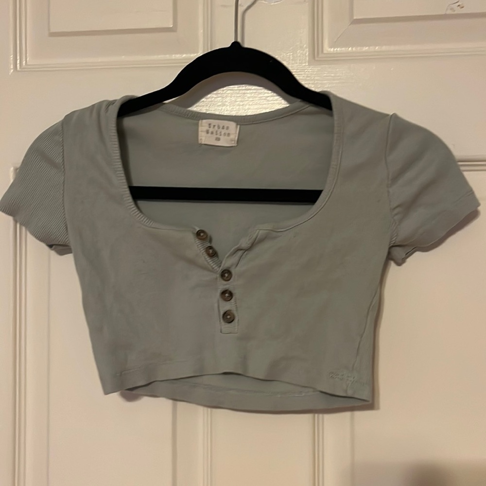 Sage Green Crop Top